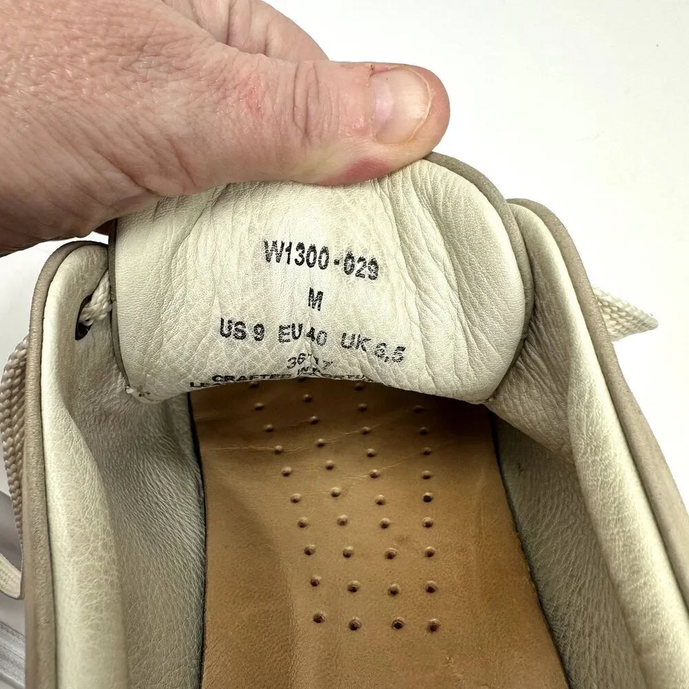 Samuel Hubbard Womens‎ Beige Lace Up Leather Sneaker Shoes Size 9